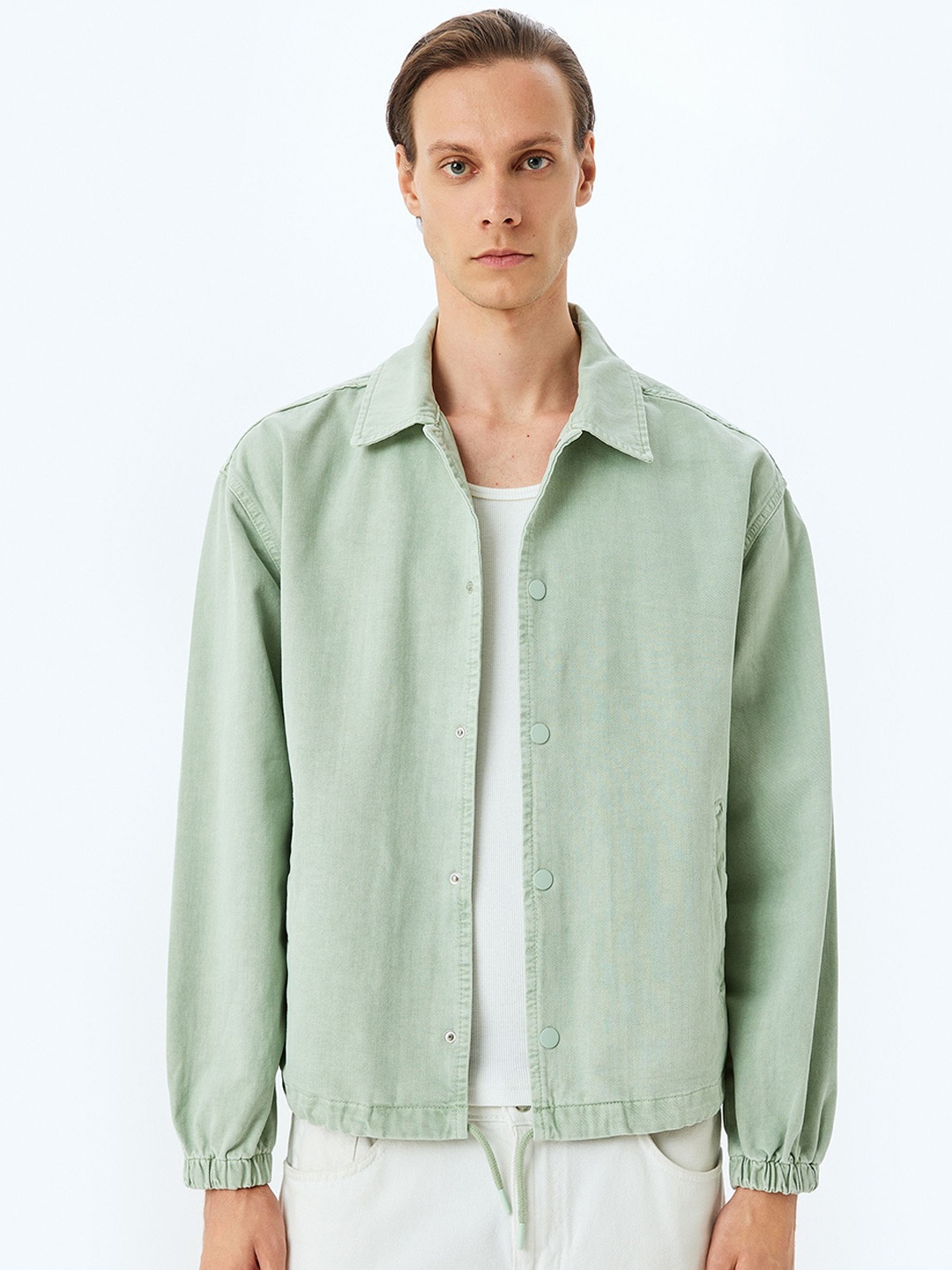 

Koton Men Crop Tailored Jacket with Embroidered, Green