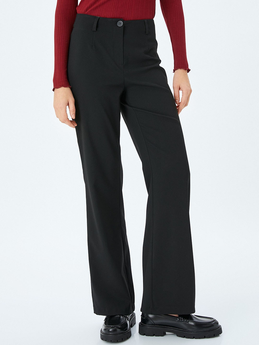

Koton Women Mid-Rise Regular Fit Formal Trousers, Black