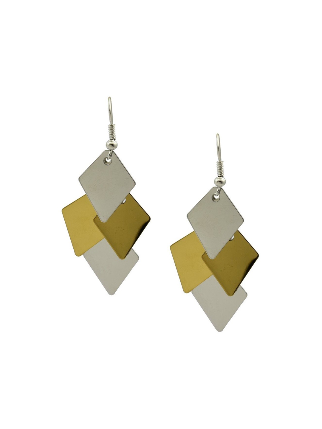 

HIGH TRENDZ Contemporary Drop Earrings, Silver