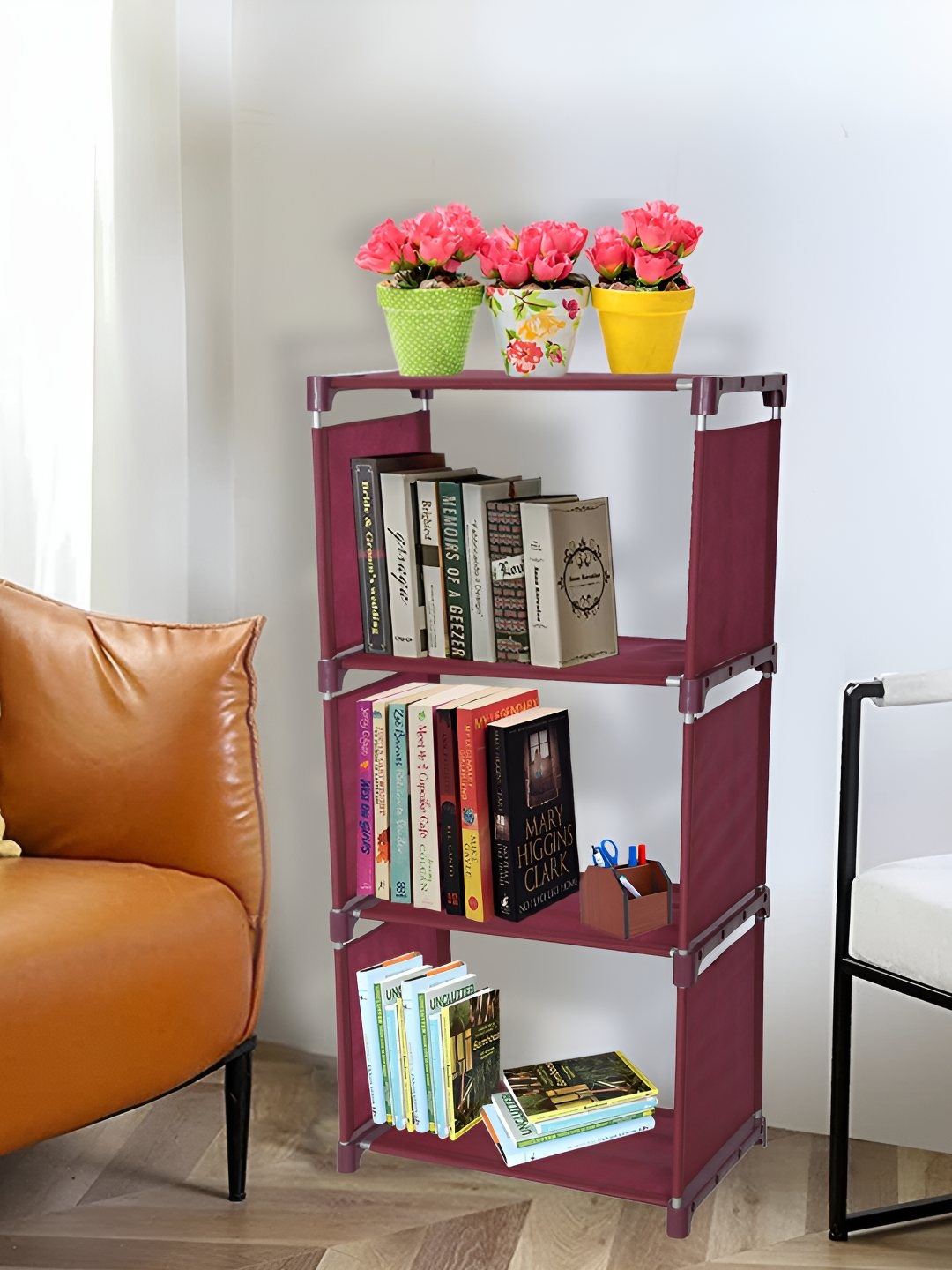 

Decent Hut Maroon 4 Shelves Book Shelf