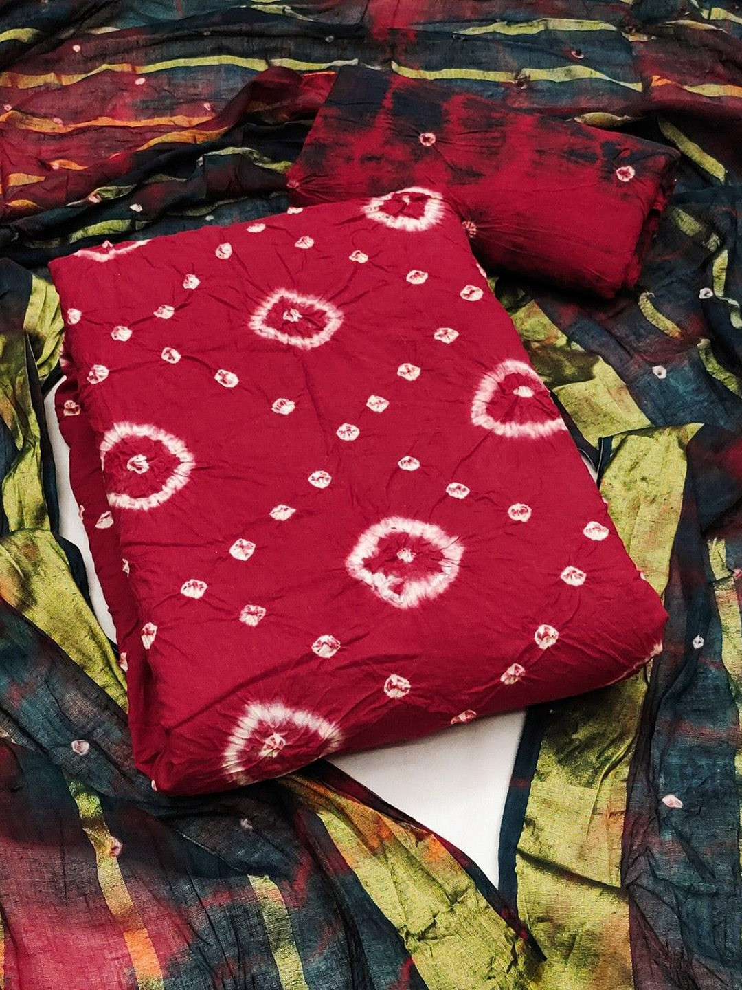 

ZEEPKART Unstitched Dress Material, Maroon