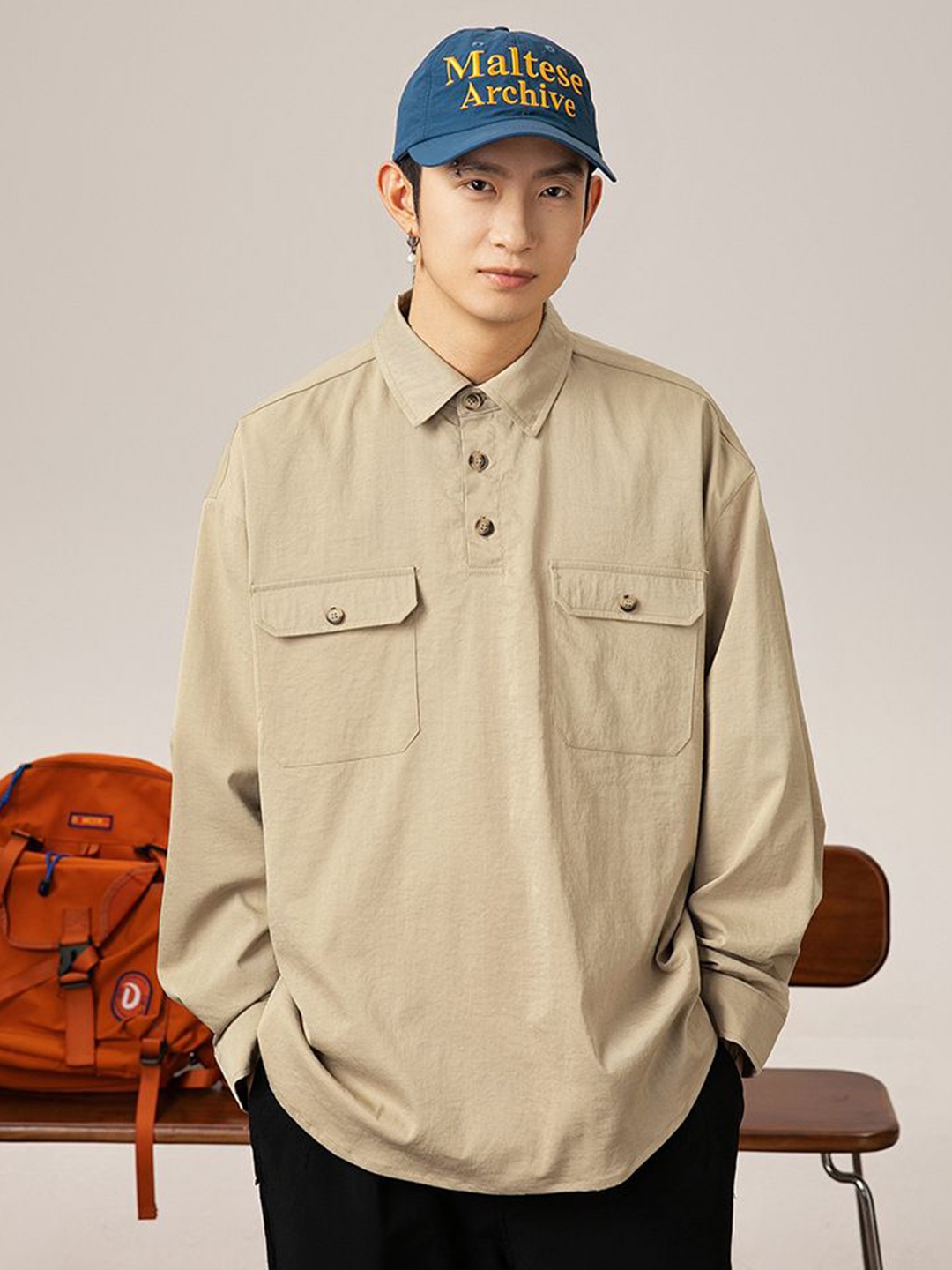 

HERE&NOW Men Opaque Printed Casual Shirt, Khaki