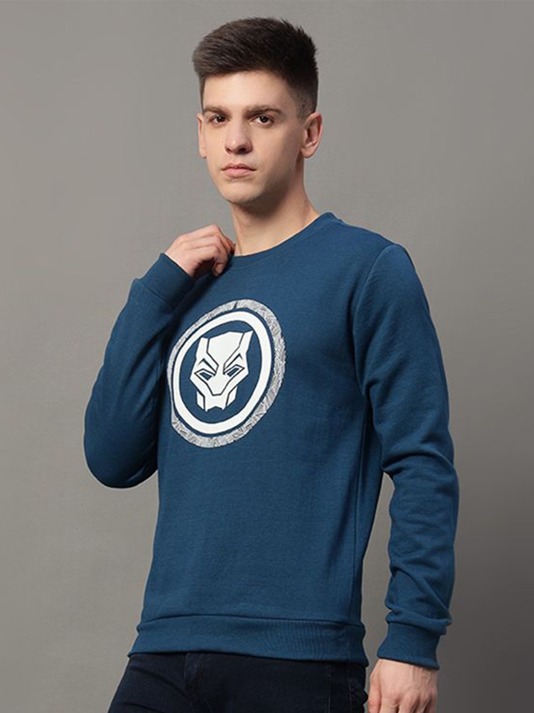 

GET GOLF Men Graphic Printed Sweatshirt, Navy blue