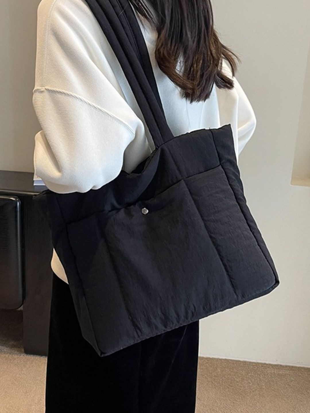 

StyleCast Checked Structured Handheld Bag with Tasselled, Na