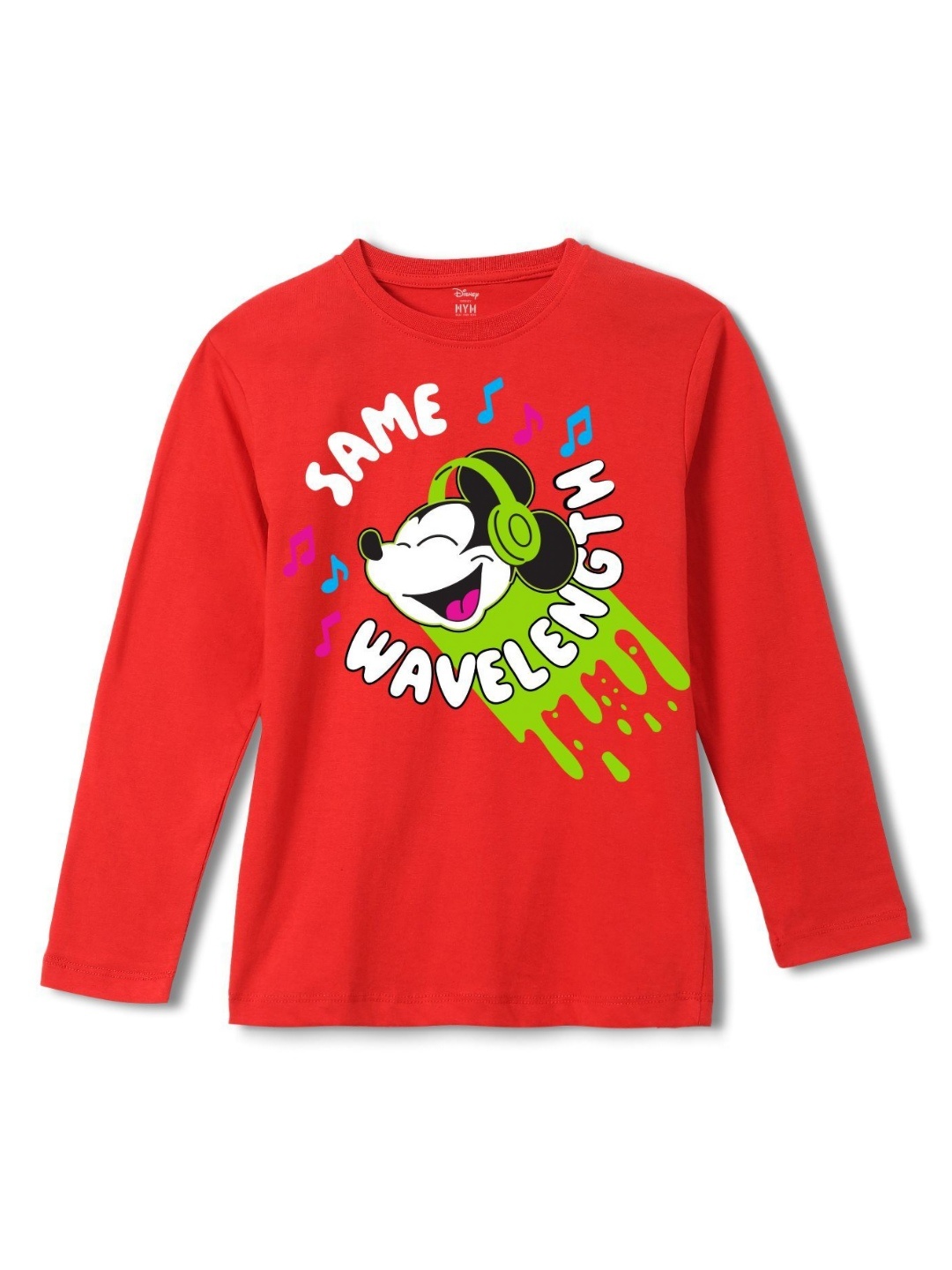 

Wear Your Mind Boys Mickey Mouse Printed Pure Cotton Applique T-shirt, Red