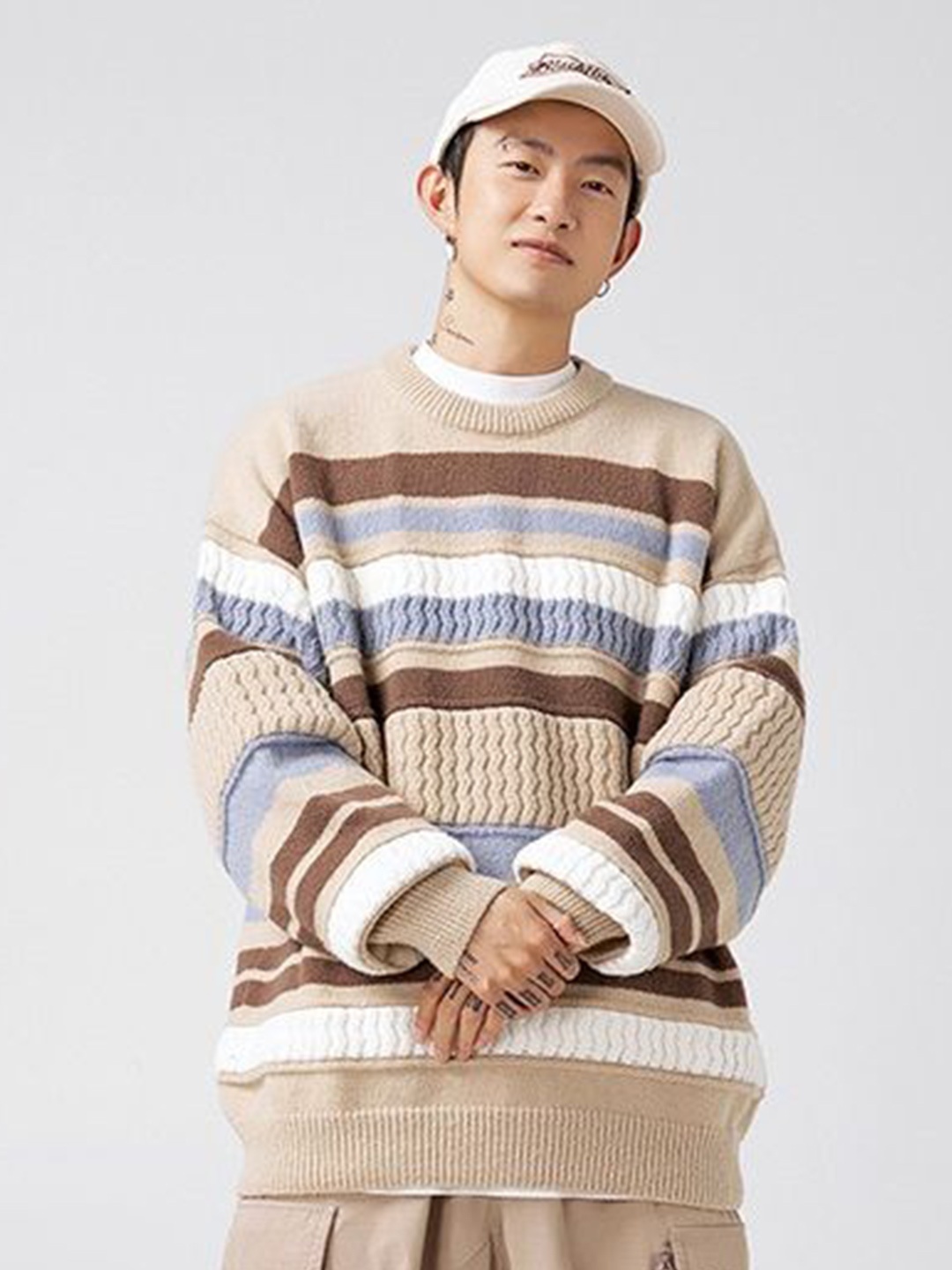 

HERE&NOW Men Printed Pullover Sweatshirt, Off white