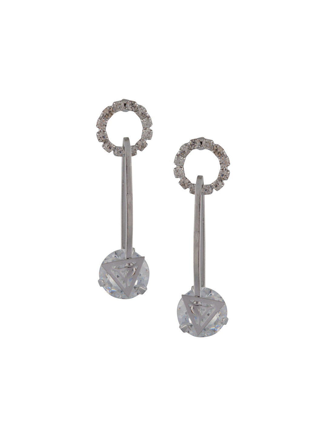 

HIGH TRENDZ Contemporary Drop Earrings, Silver