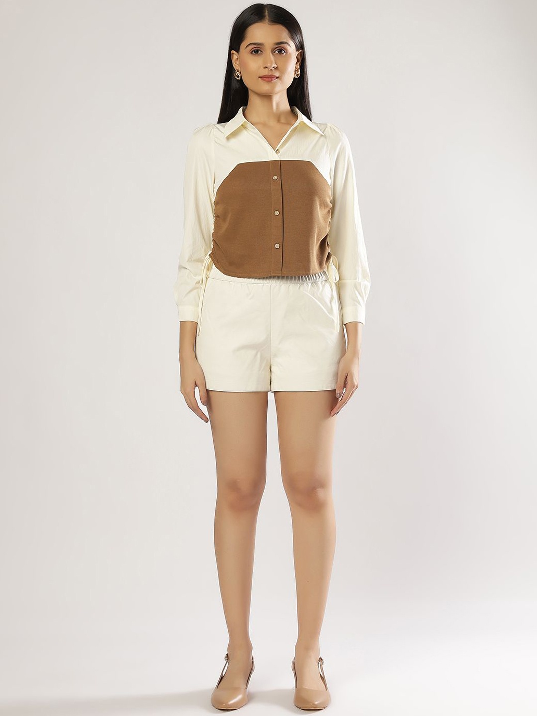 

PEACH & PANDA Women Trousers, Cream