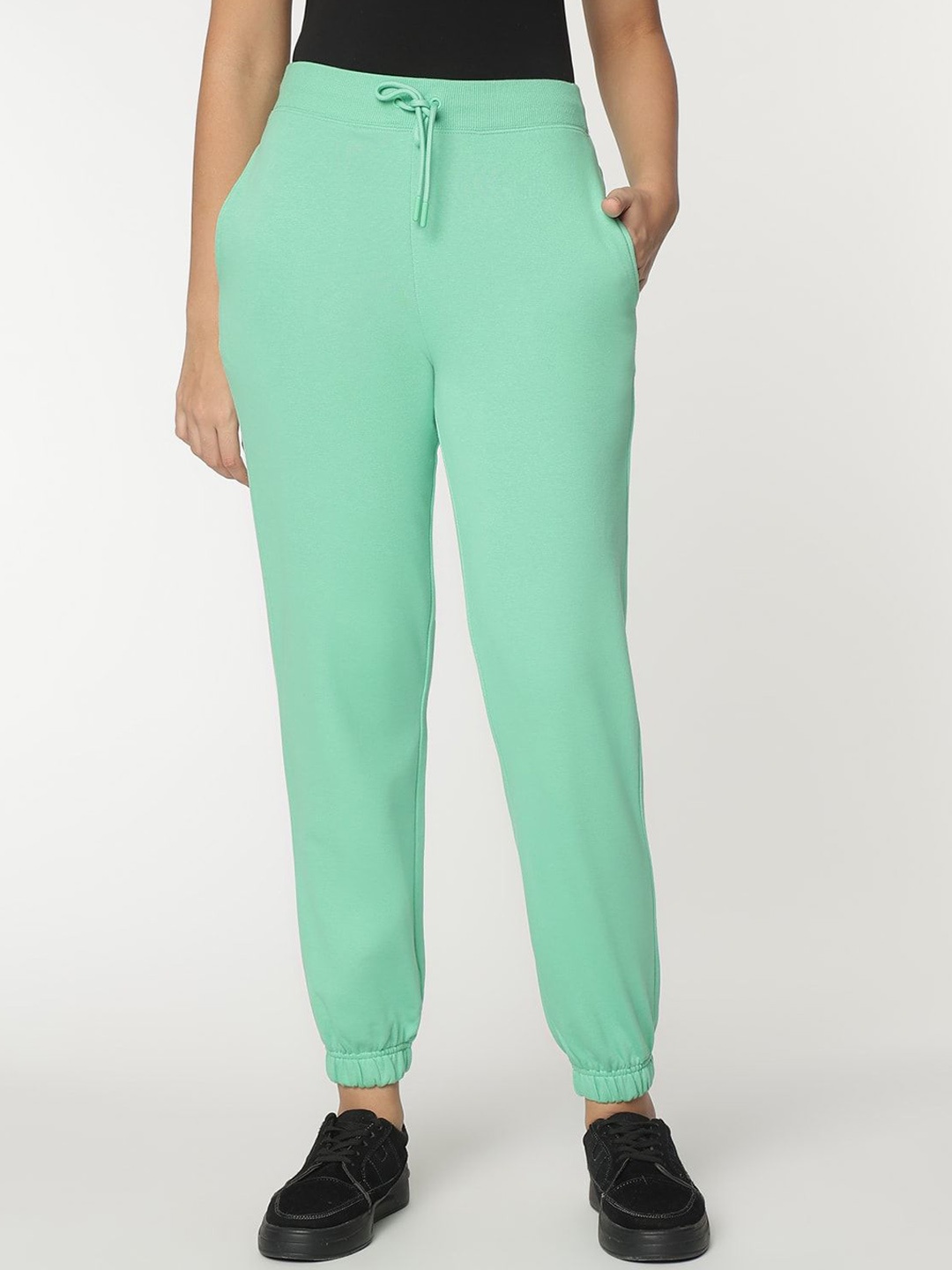 

Marks & Spencer Women Relaxed-Fit Mid-Rise Joggers, Green