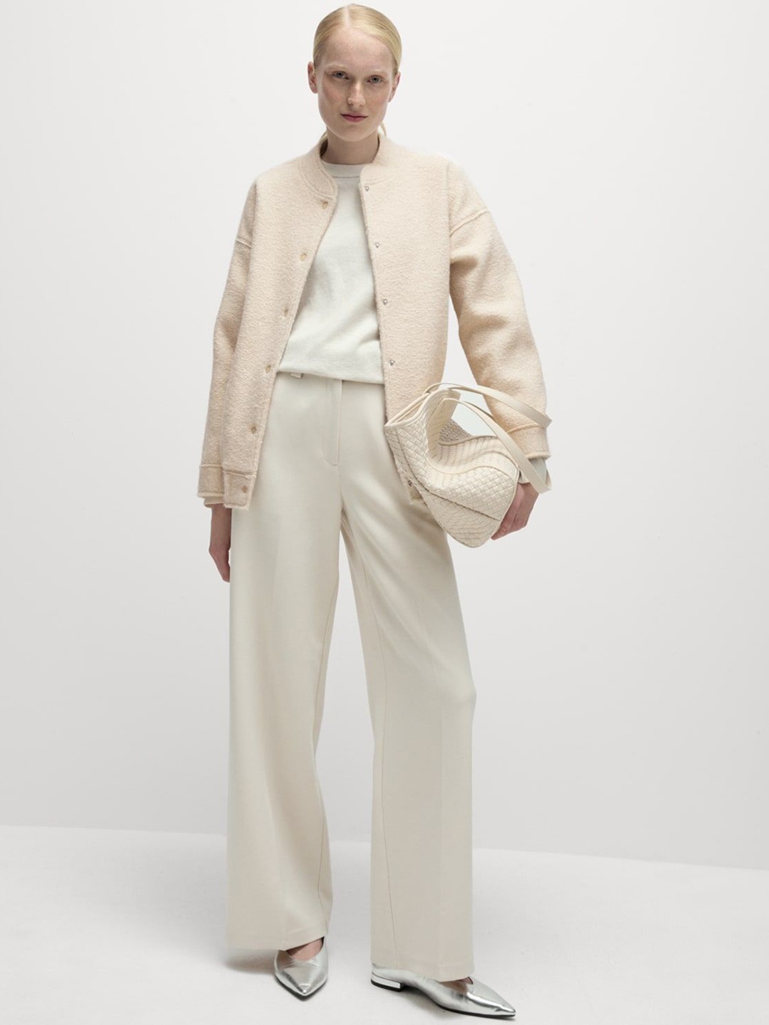 

Marks & Spencer Women Polyester Tailored Jacket with Embroidered, Cream