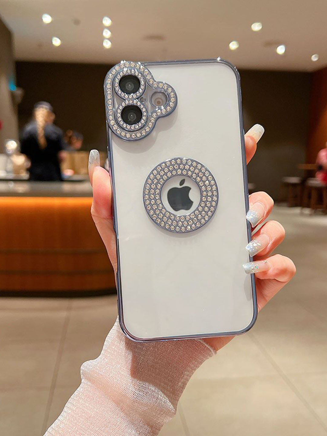 

Luxury Kase Solid Printed iPhone 16 Plus Back Case Mobile Accessories, Blue