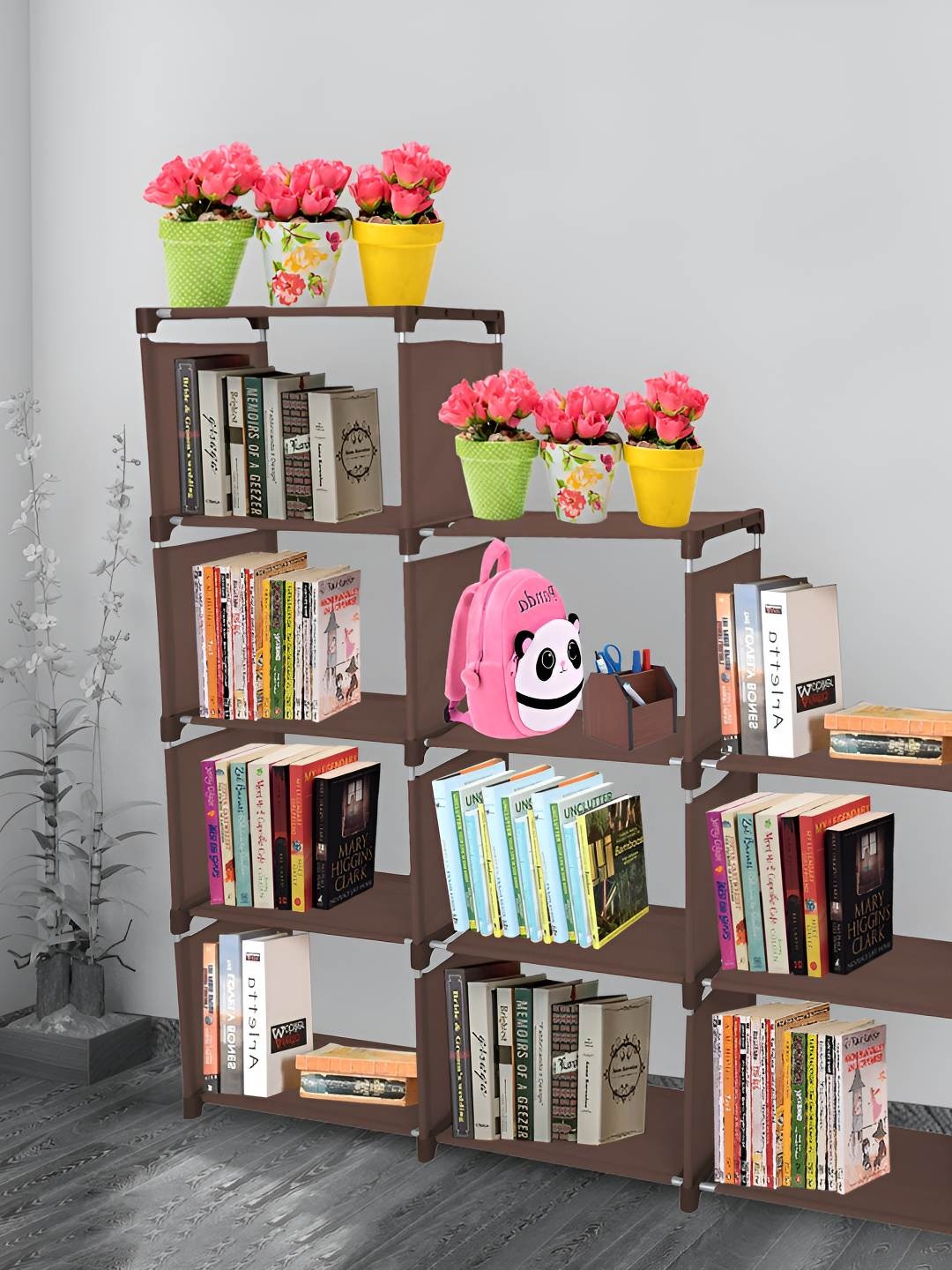 

Decent Hut Brown Metal 12-Shelf Open Book Shelf