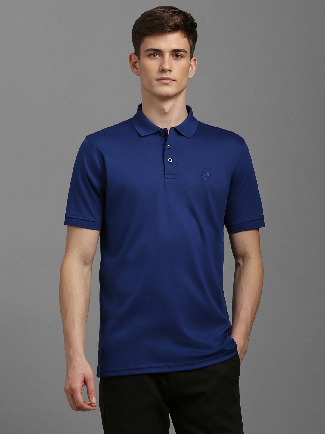 

Louis Philippe Men Polo Collar T-shirt, Blue