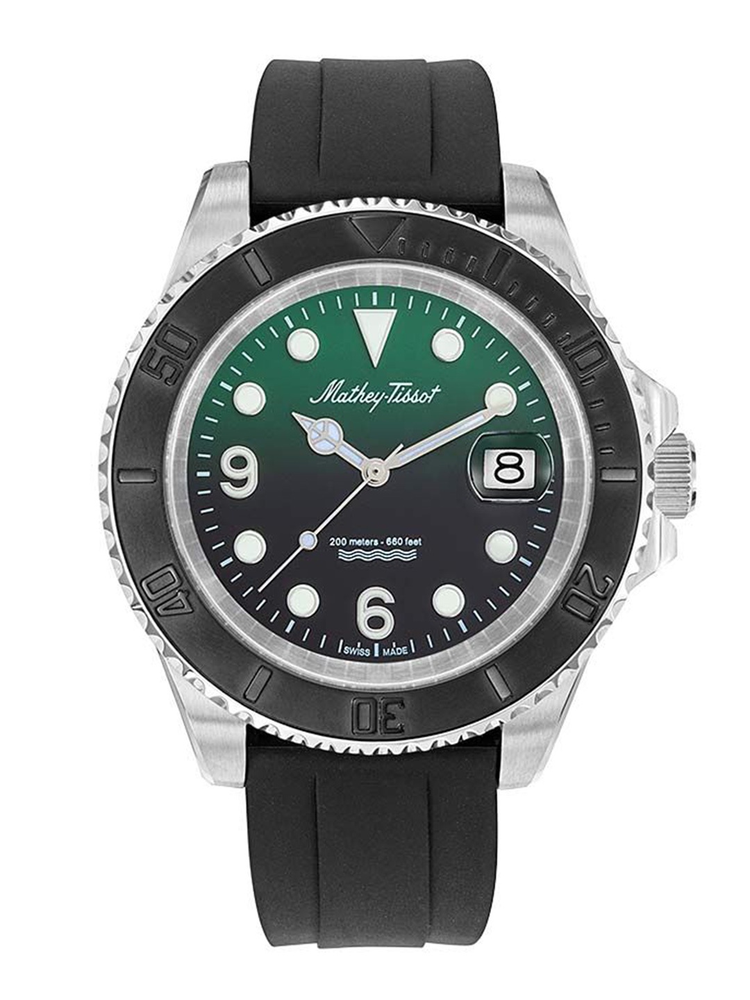 

Mathey-Tissot Men Swiss Made Green Dial Analog Watch H909AV, Black