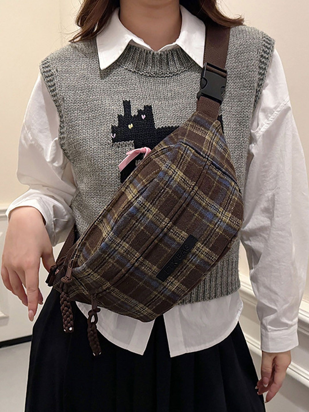 

StyleCast Checked Fanny Pack, Na