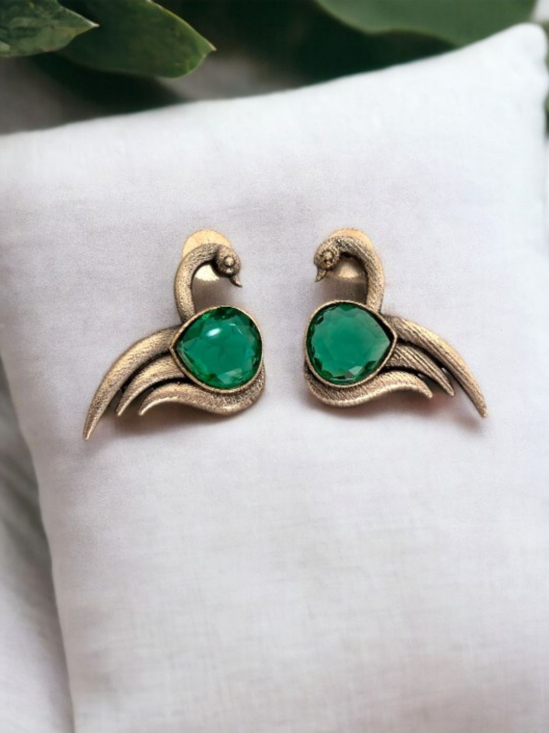 

VIVAZS Peacock Shaped Studs Earrings, Silver