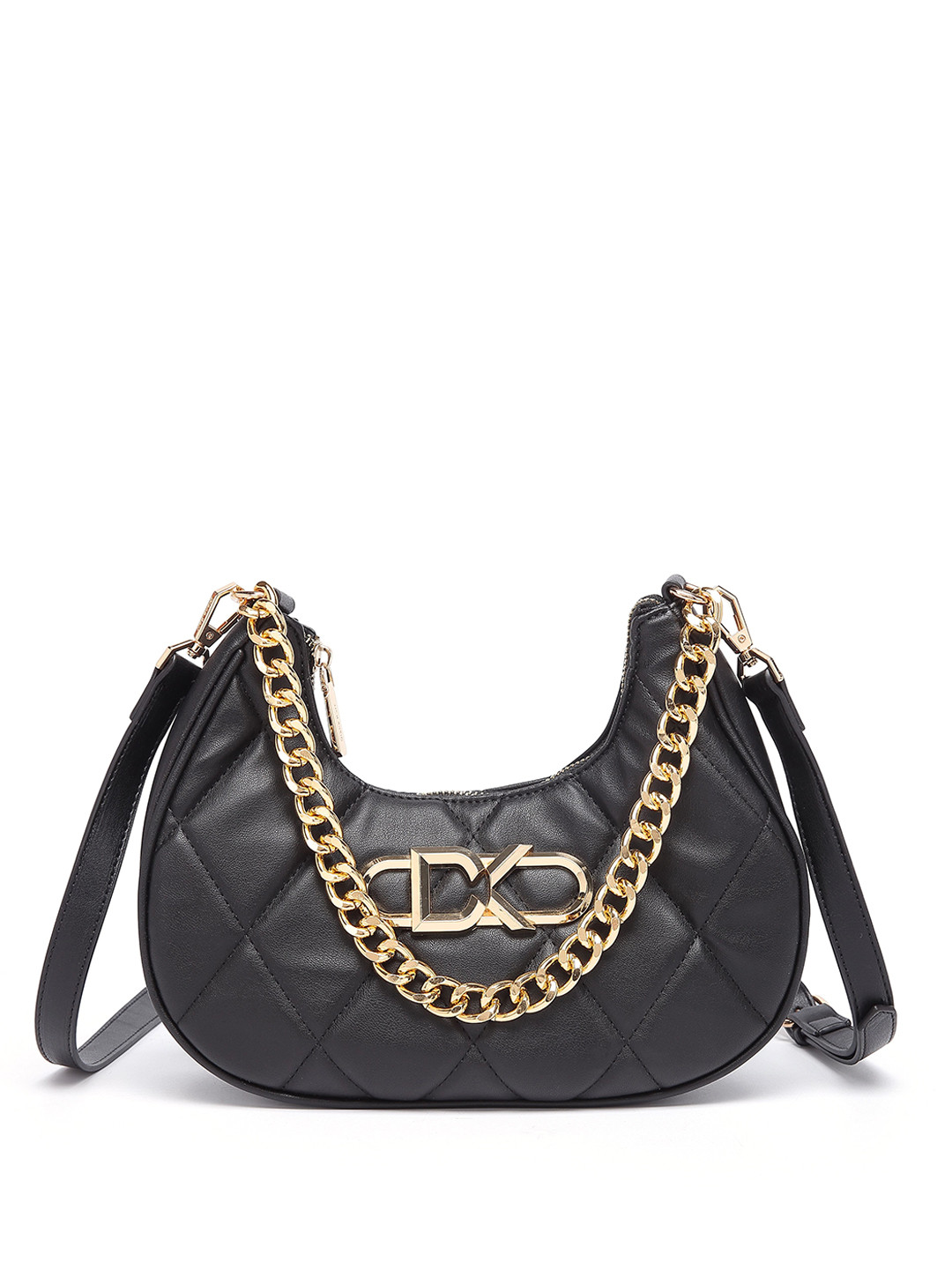 

Diana Korr Structured Shoulder Bag with Quilted, Black