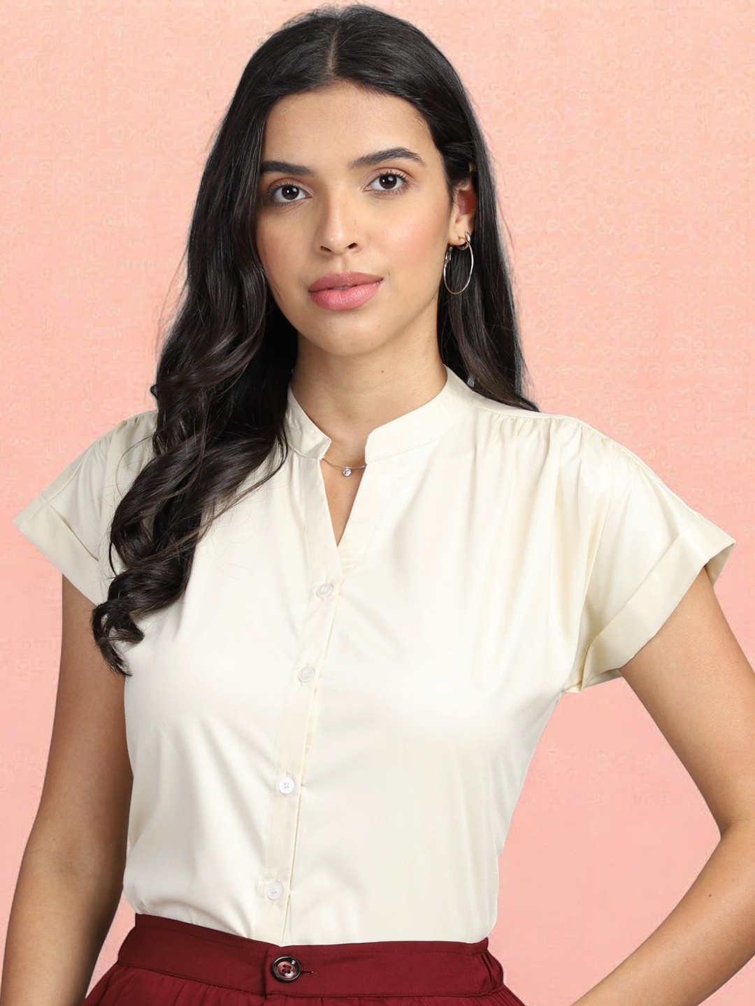 

All About You Formals Women Opaque Formal Shirt, Cream