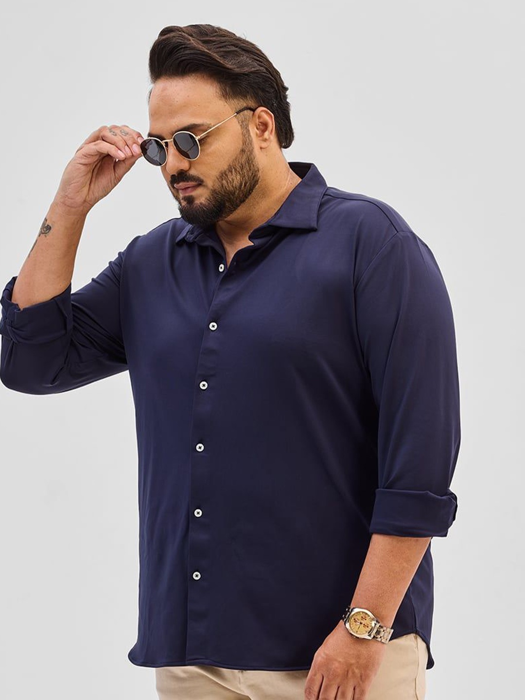 

Snitch Men Classic Opaque Formal Shirt, Navy blue