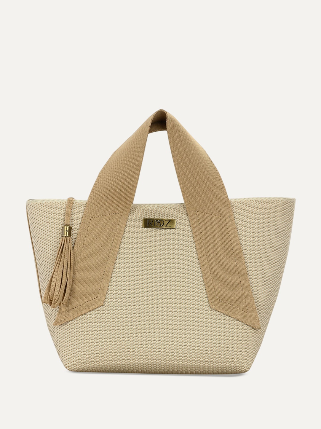 

Rioz Oversized Shopper Handheld Bag with Tasselled, Off white