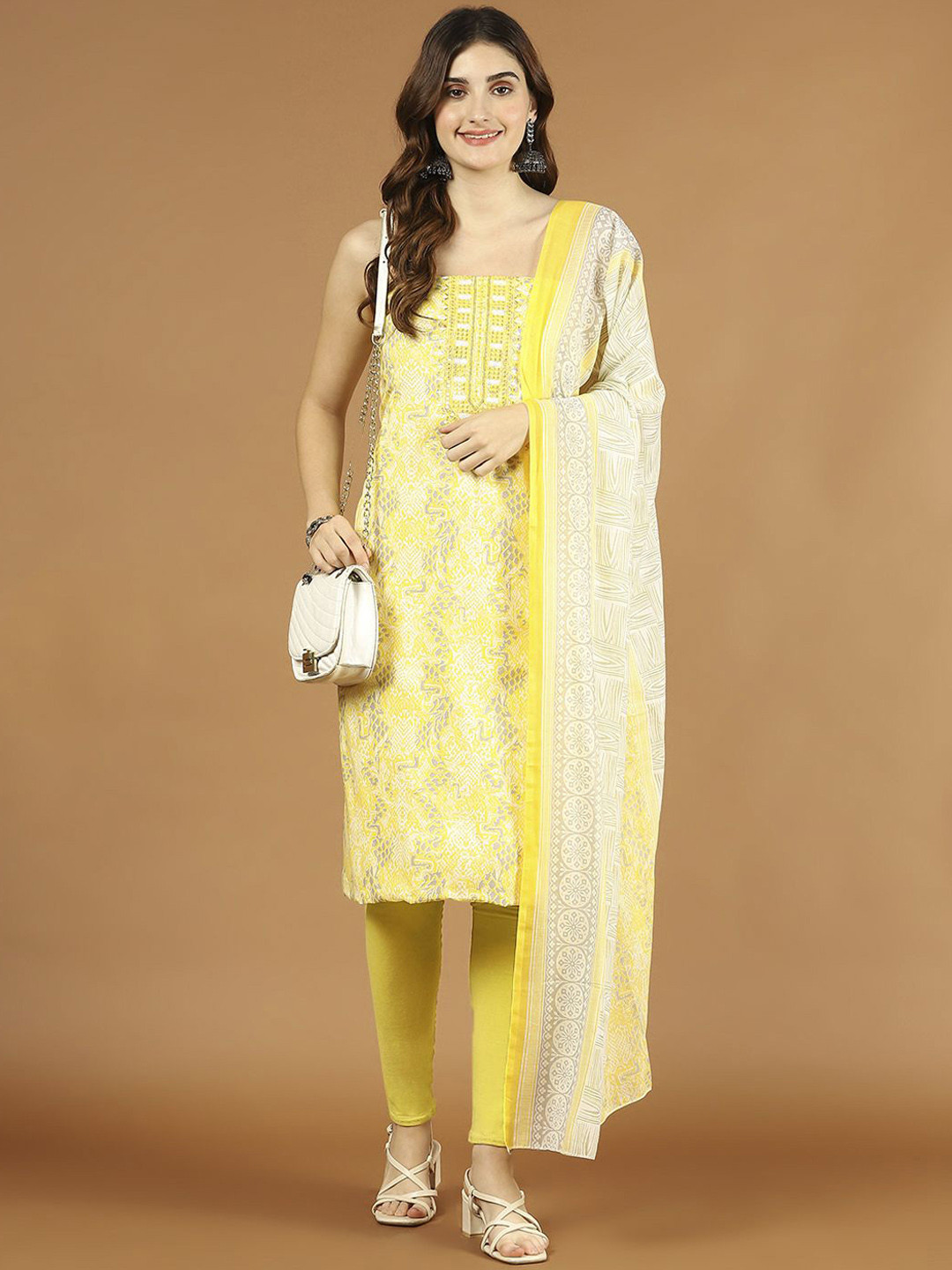 

Meena Bazaar Abstract Printed Cotton Unstitched Dress Material, Yellow