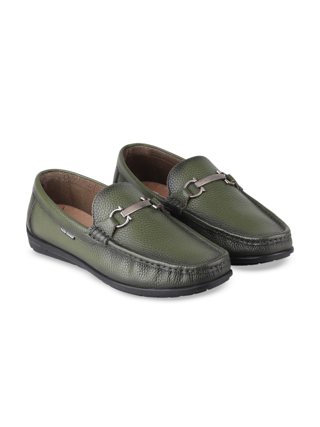 

Red Chief Men Leather Slip-On Loafers, Green