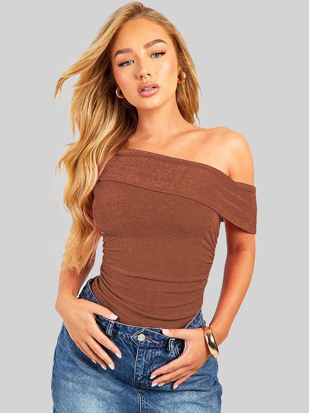 

StyleCast Textured Off Shoulder Bodysuit, Brown