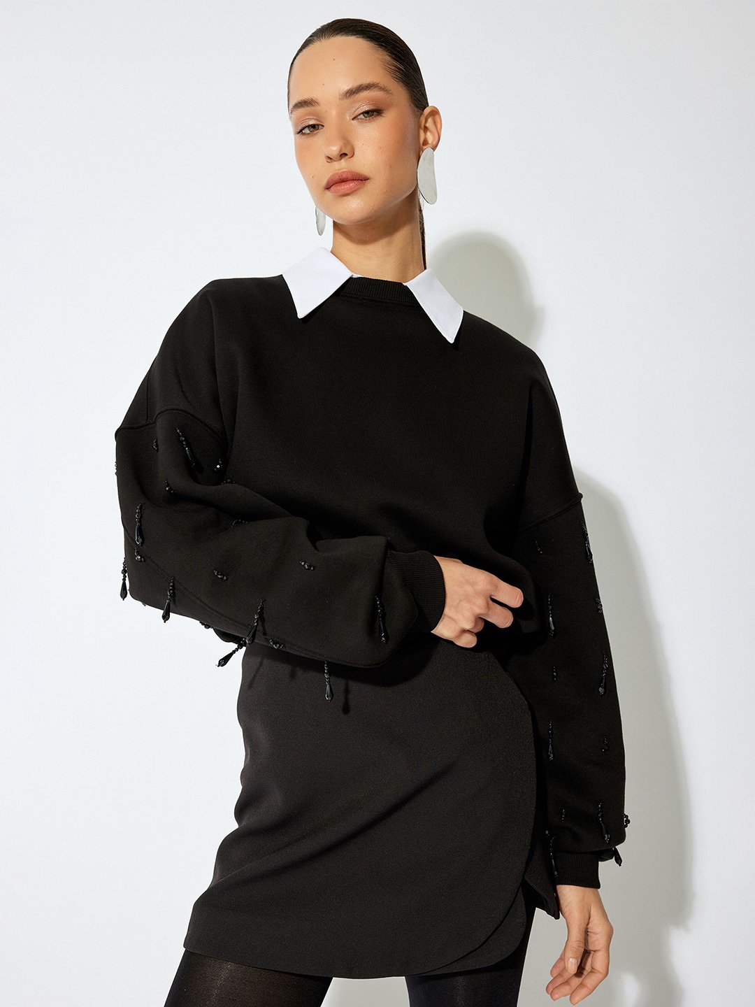 

Koton Women Cotton Sweatshirt, Black