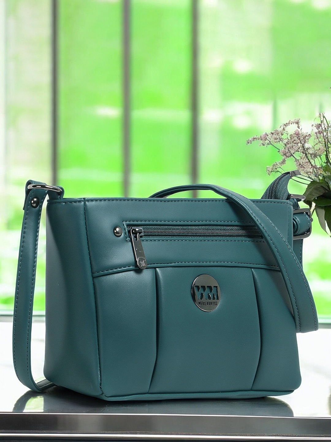 

WOMEN MARKS PU Sling Bag with Tasselled, Green