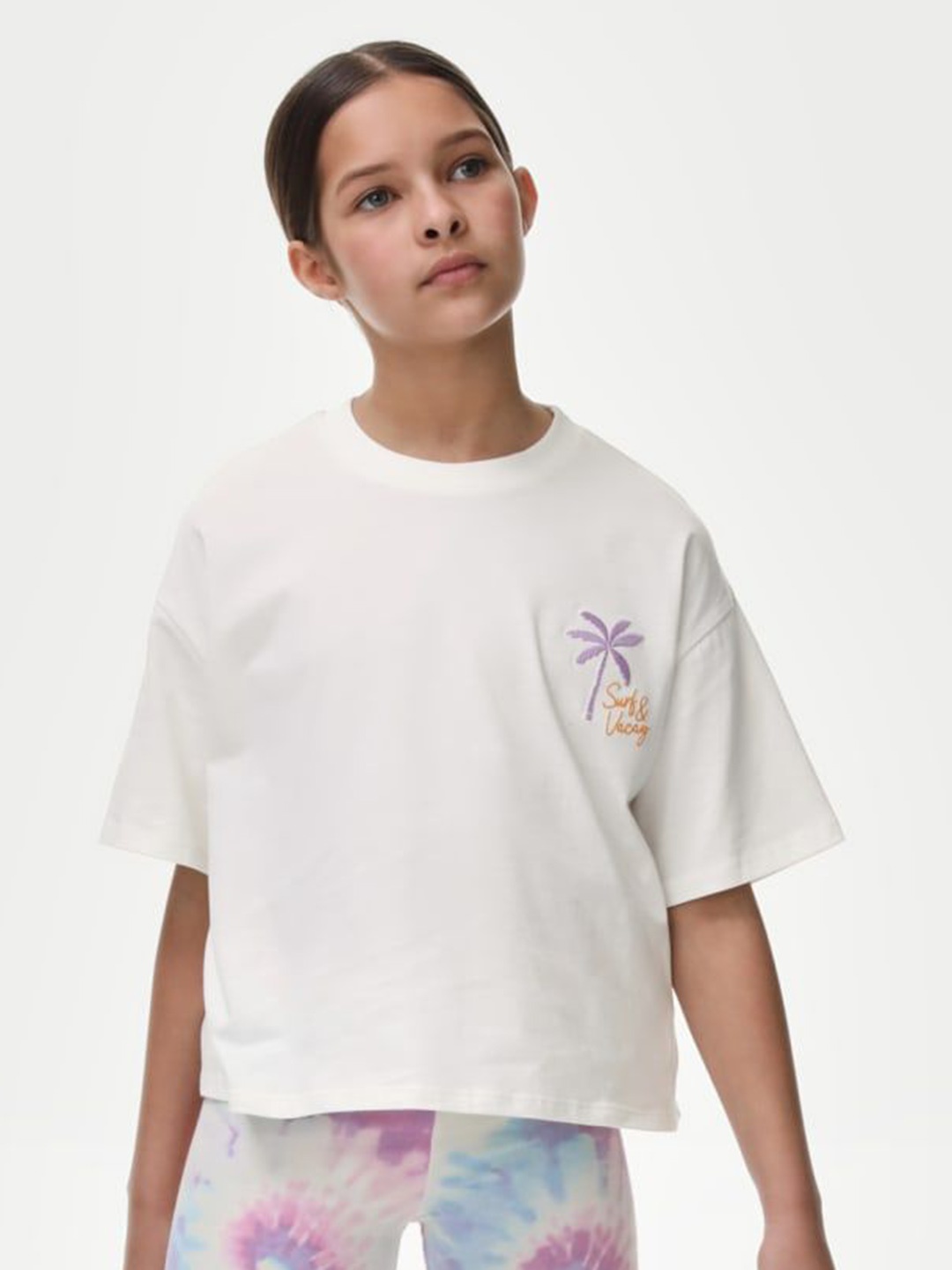 

Marks & Spencer Girls Applique T-shirt, White
