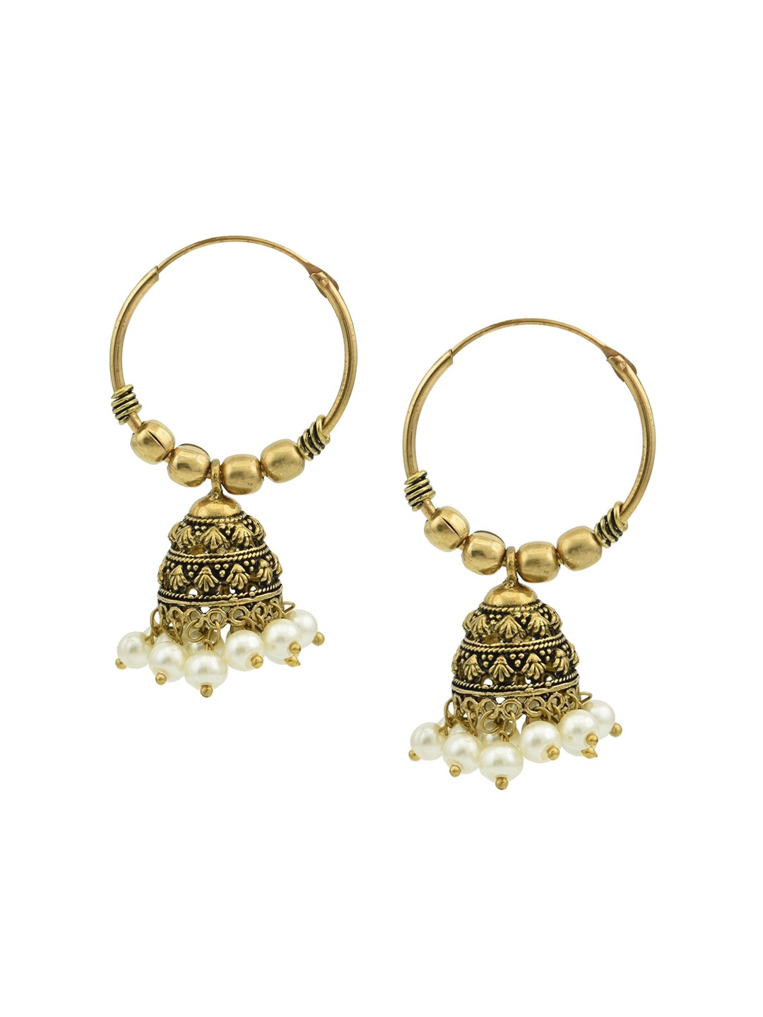 

HIGH TRENDZ Contemporary Jhumkas Earrings, Gold
