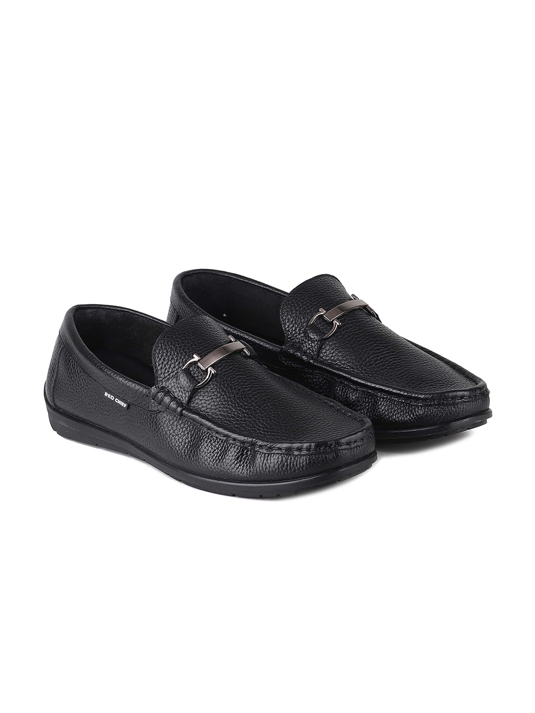 

Red Chief Men Leather Loafers, Black