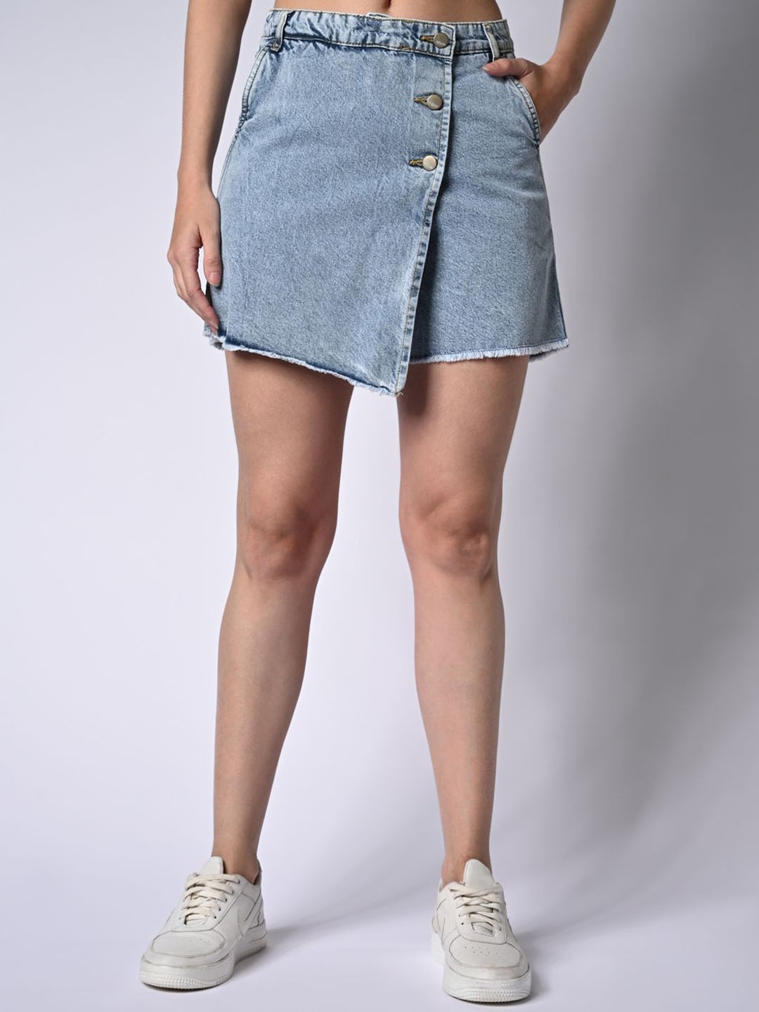 

Kraus Jeans Pure Cotton A-Line Mini Skirt, Blue