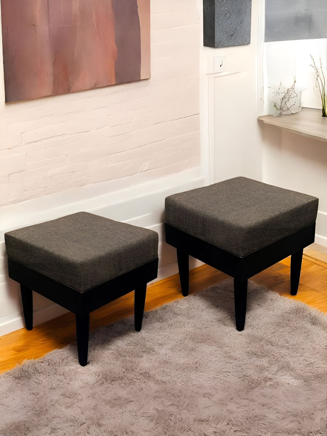 

Ikiriya Set of 2 Brown Low-Heighted Sheesham Wood Stools