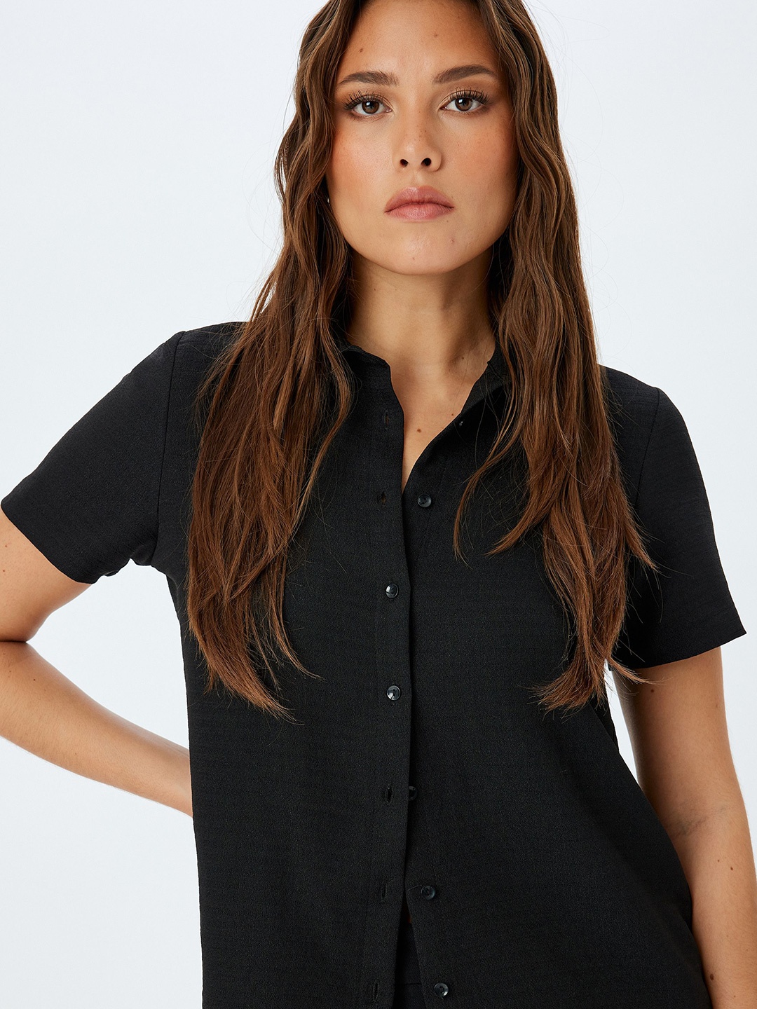 

Koton Women Opaque Casual Shirt, Black