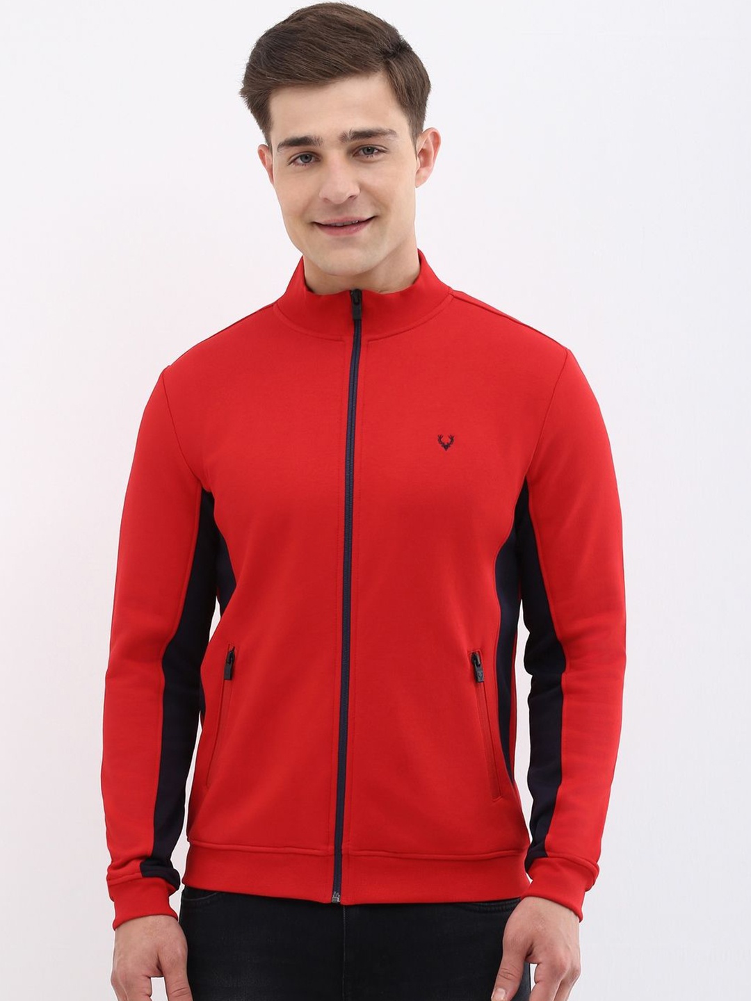 

Allen Solly Men Colourblocked Sweatshirt, Red