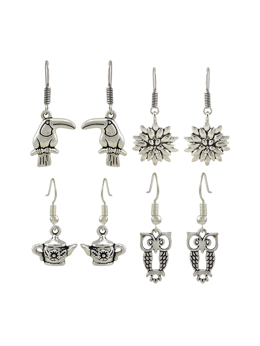 

HIGH TRENDZ Contemporary Drop Earrings, Silver