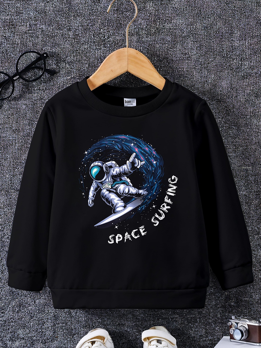 

BAESD Boys Printed Sweatshirt, Black