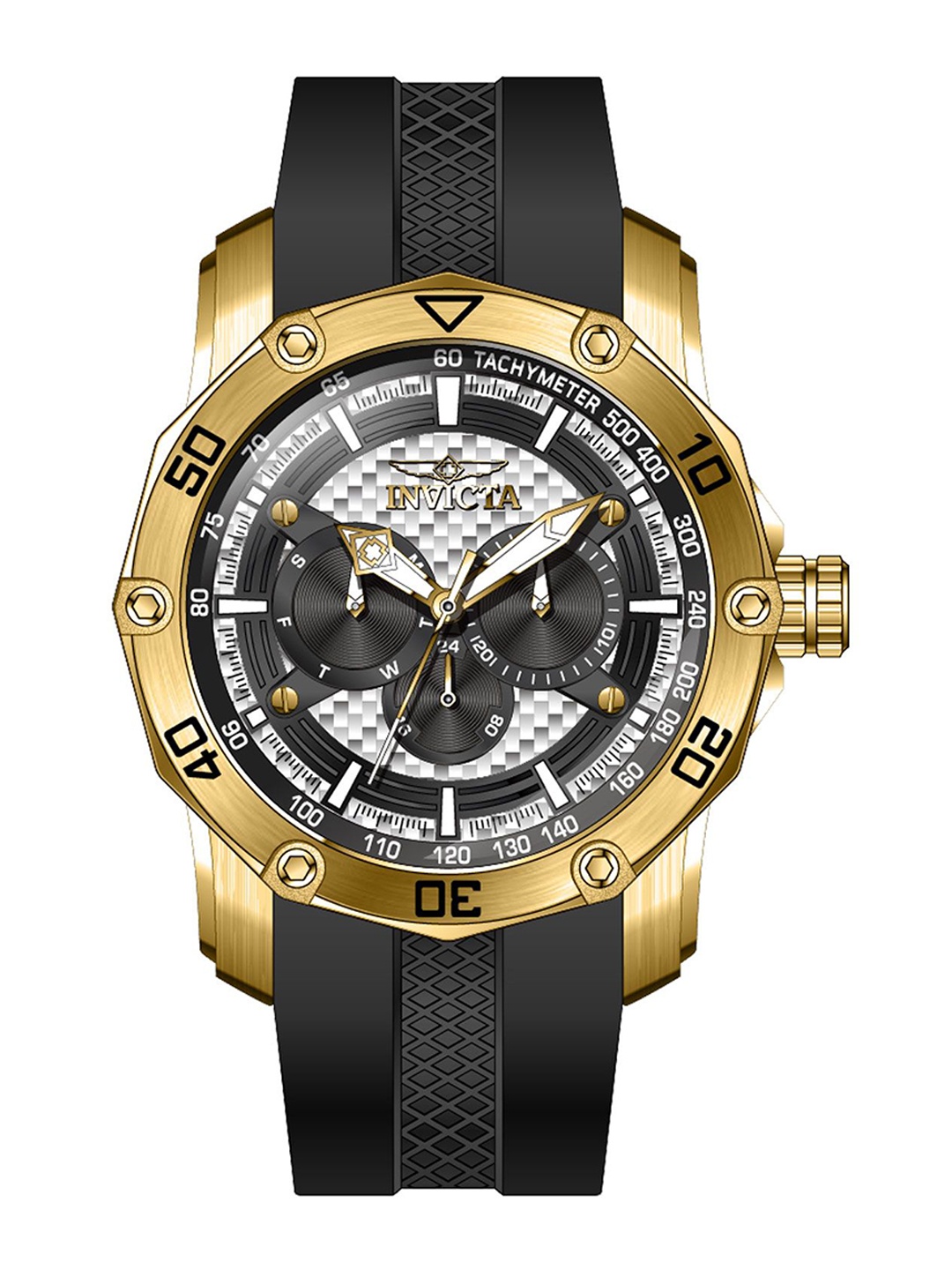 

Invicta Men Pro Diver Dial & Straps Analogue Watch 45741, Black
