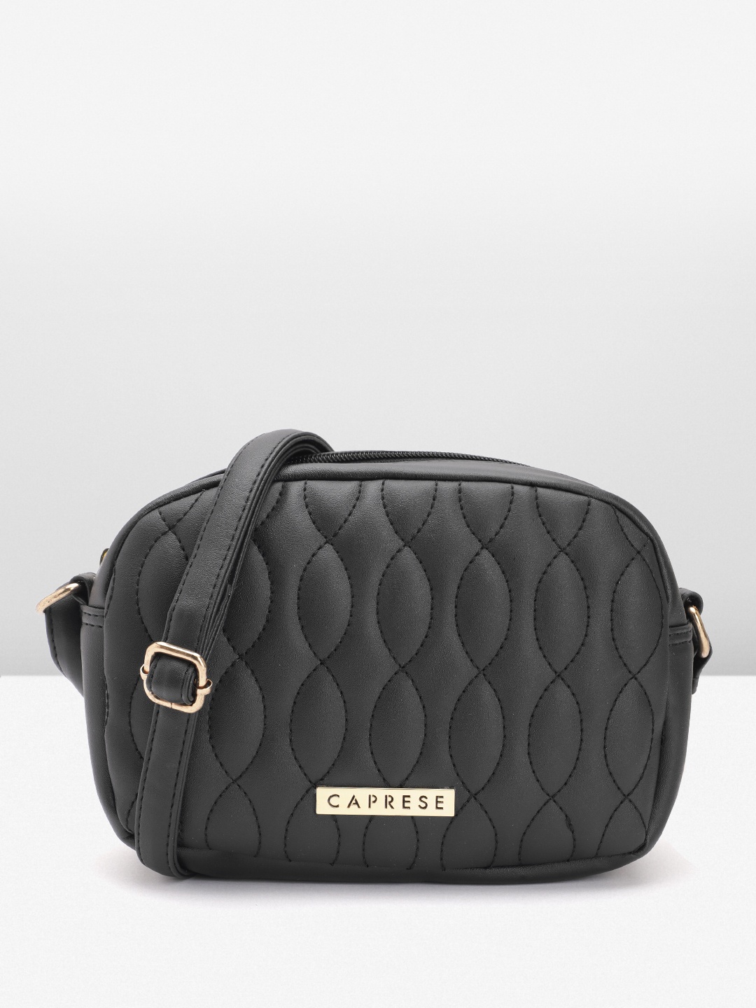 

Caprese Textured Structured Sling Bag, Black