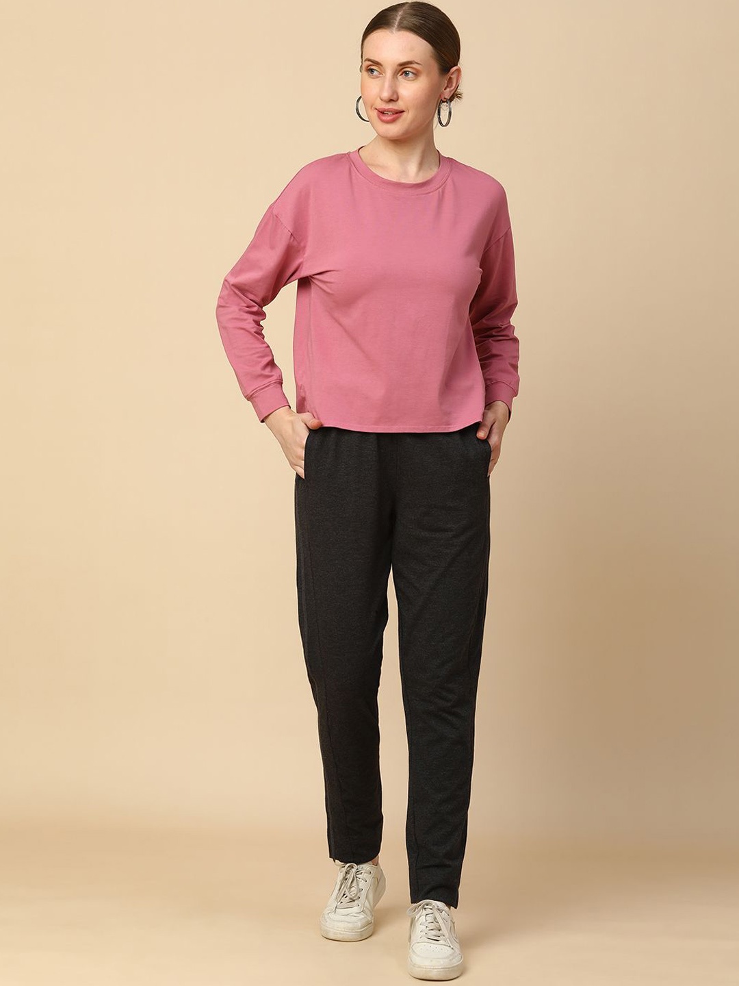 

Chemistry Drop Shoulder Sweatshirt & Trouser Co-Ords, Rose