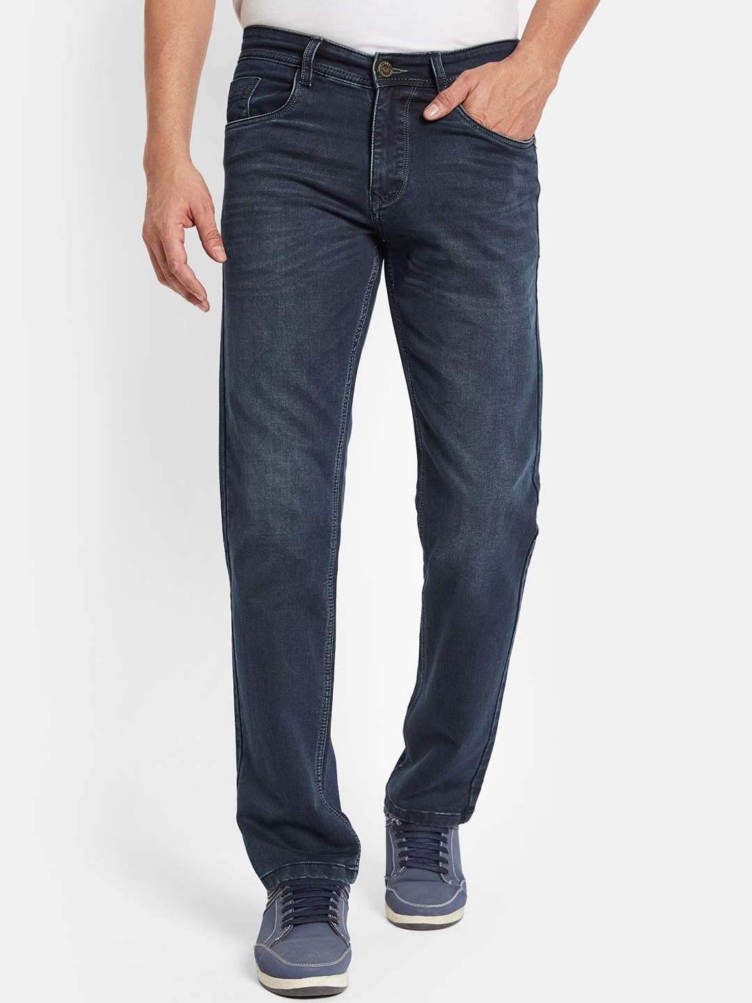 

Octave Men Straight Fit Stretchable Jeans, Navy blue