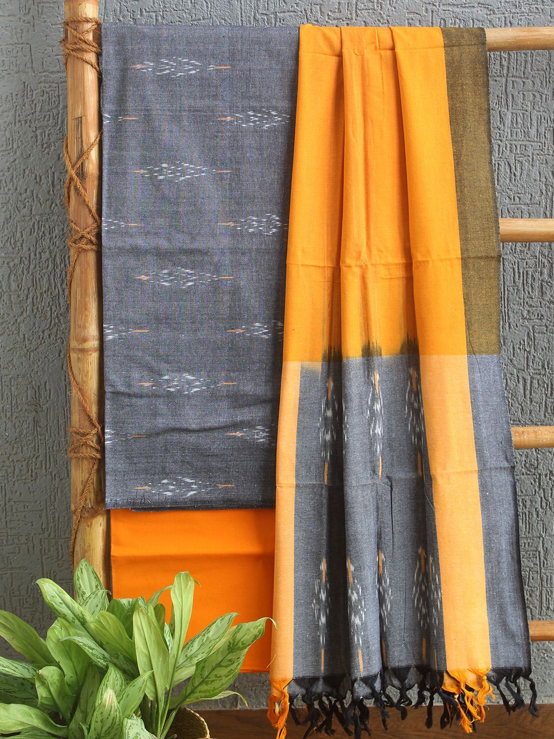 

Weaves of Tradition Pure Cotton Unstitched Dress Material, Grey