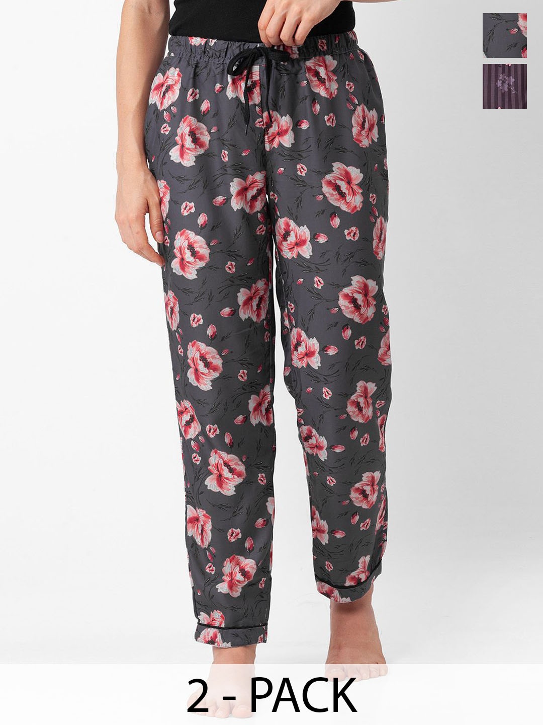 

FashionRack Women Pack of 2 Printed Lounge Pants, Multi