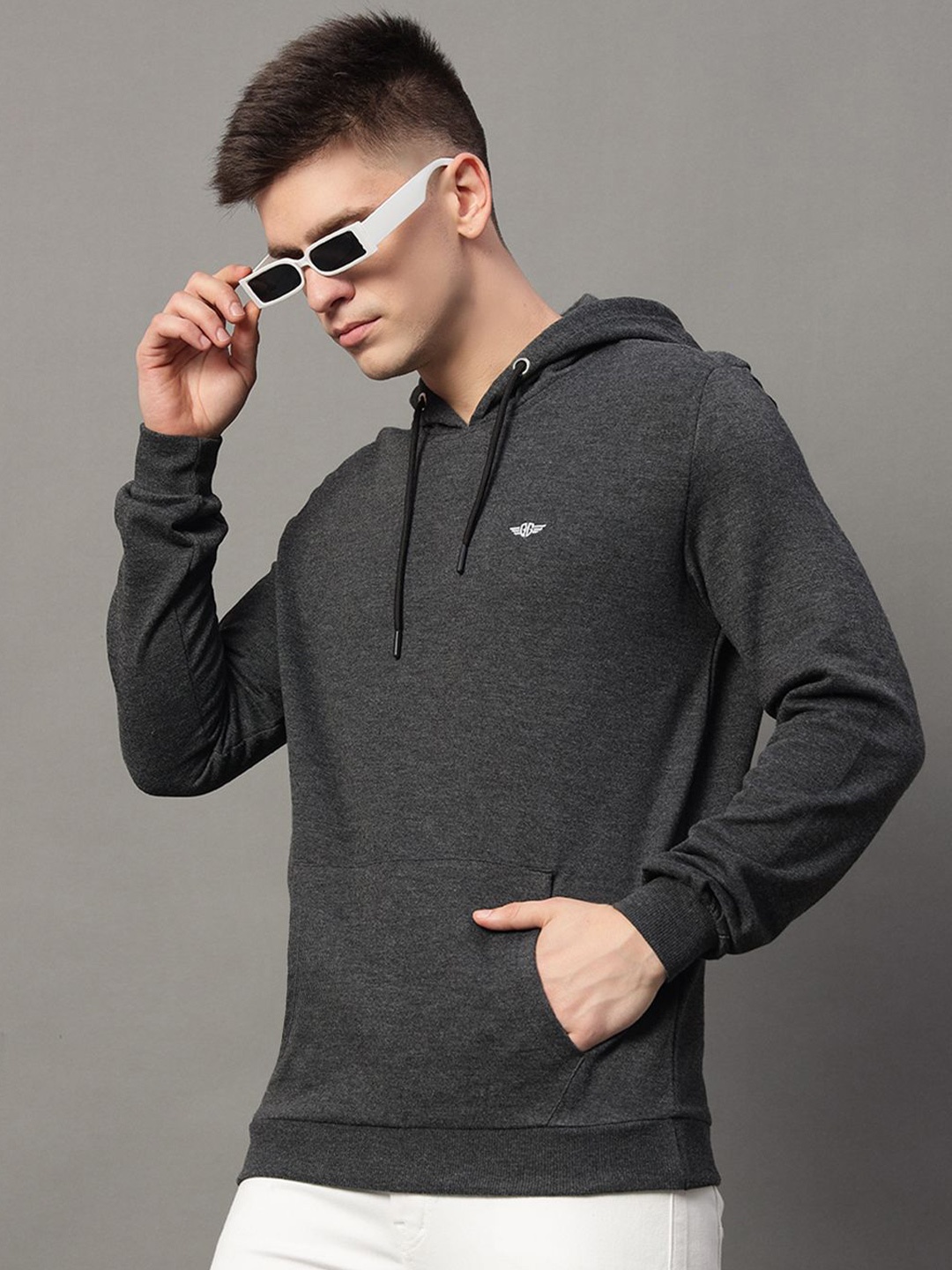 

GET GOLF Men Hooded Sweatshirt, Charcoal