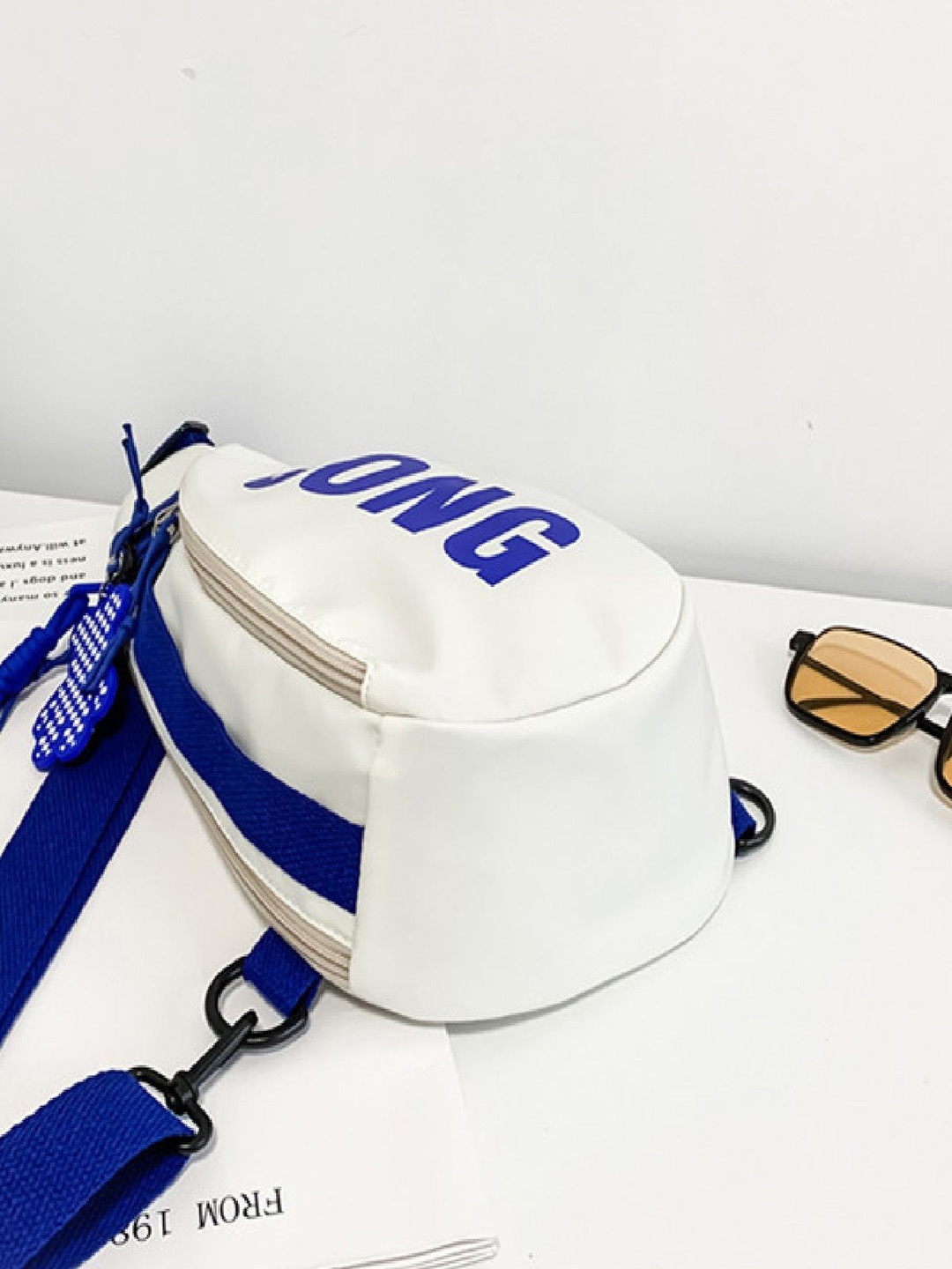

StyleCast White Typography Printed Crossbody Fanny Pack