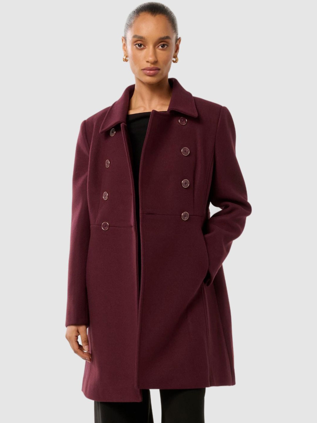 

Forever New Petite Dolly Double Breasted Overcoat, Red