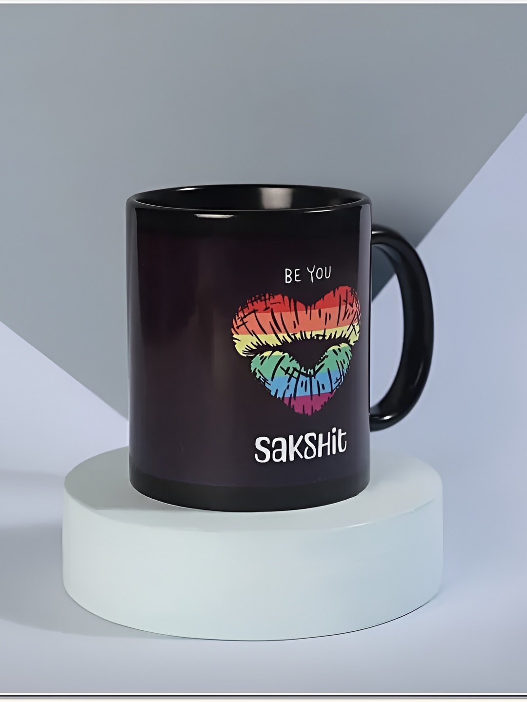 

fnp Multicoloured Printed Ceramic Glossy Mugs Set of Cups and Mugs, Black