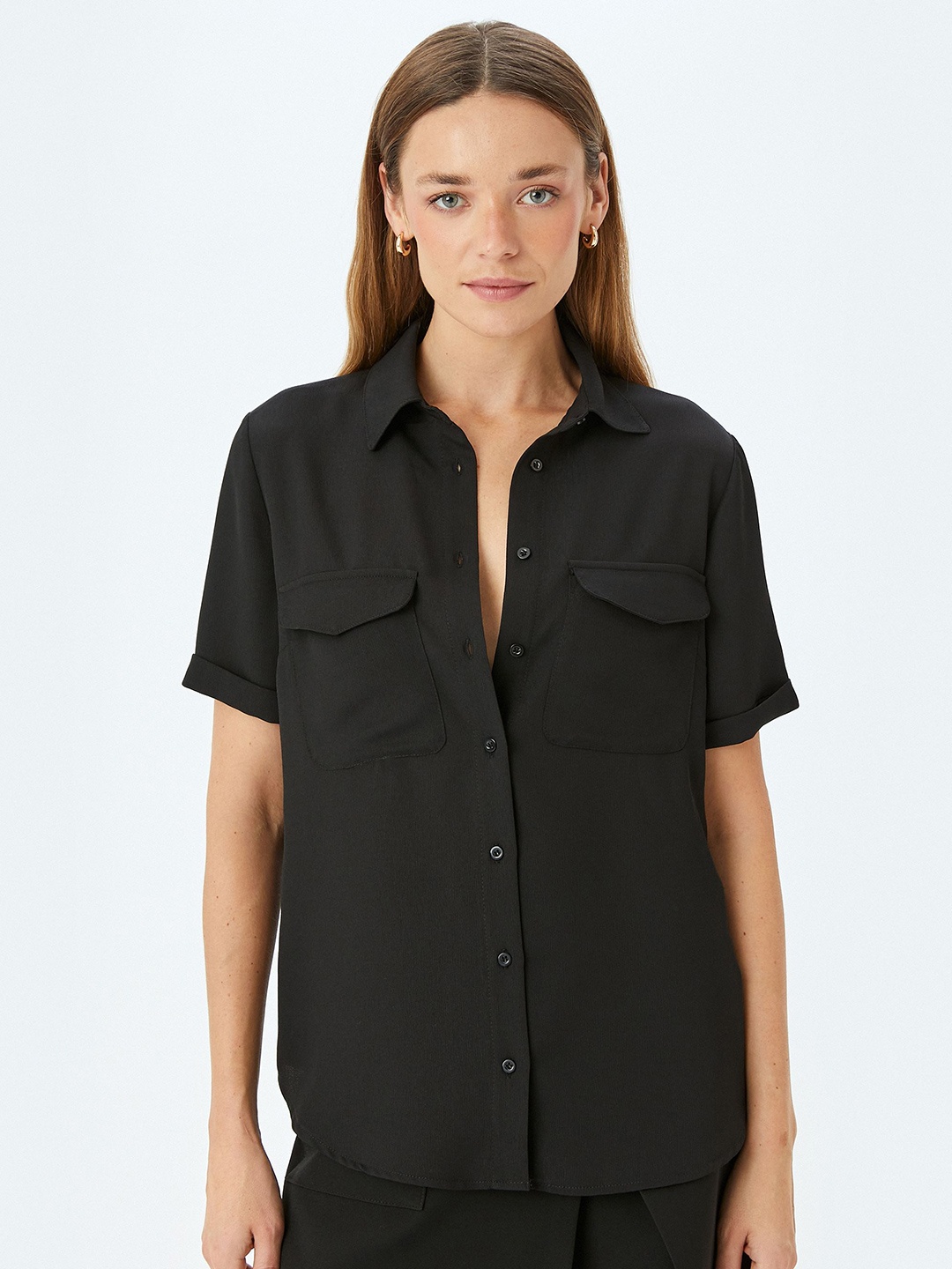 

Koton Women Opaque Casual Shirt, Black