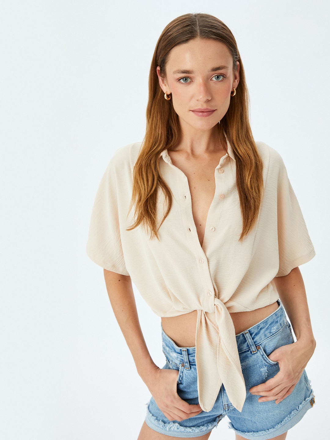 

Koton Women Opaque Casual Shirt, Beige